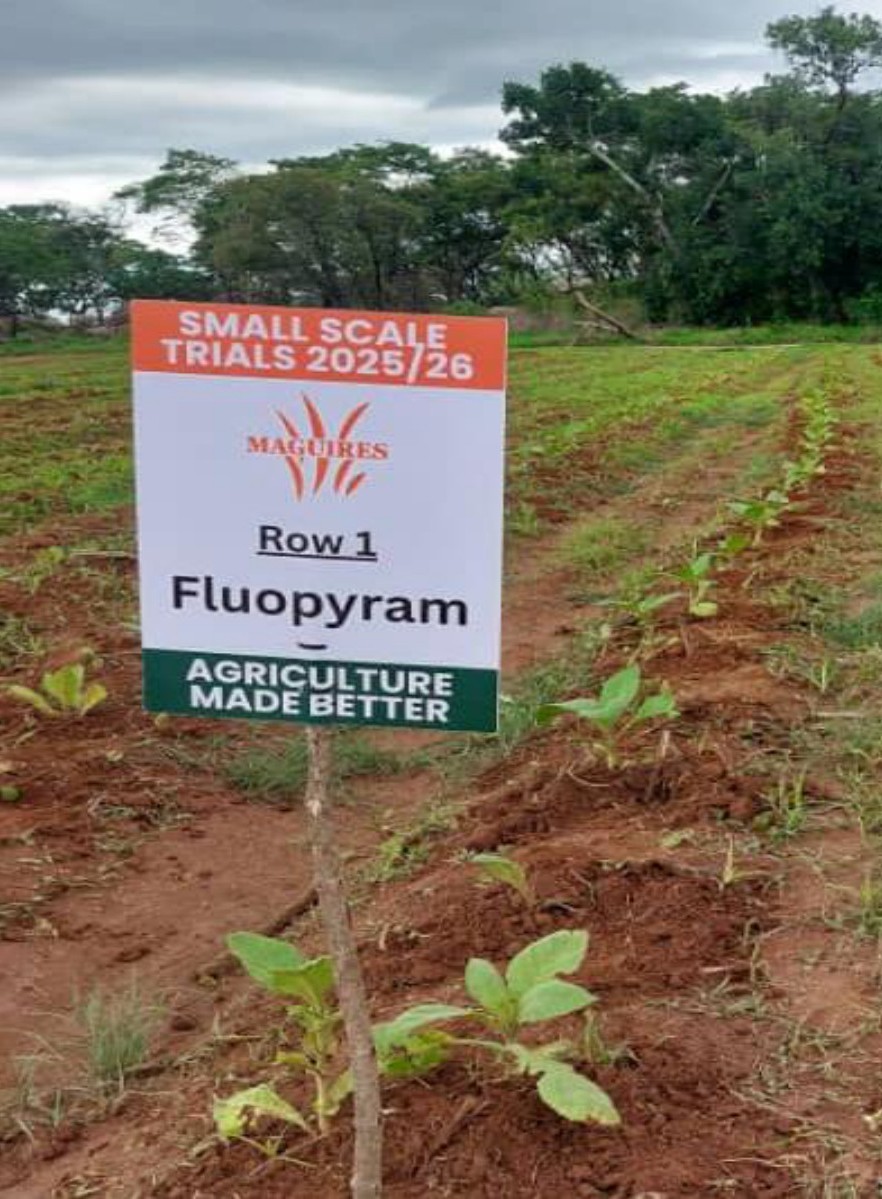 Row 1 Fluopyram trial sign