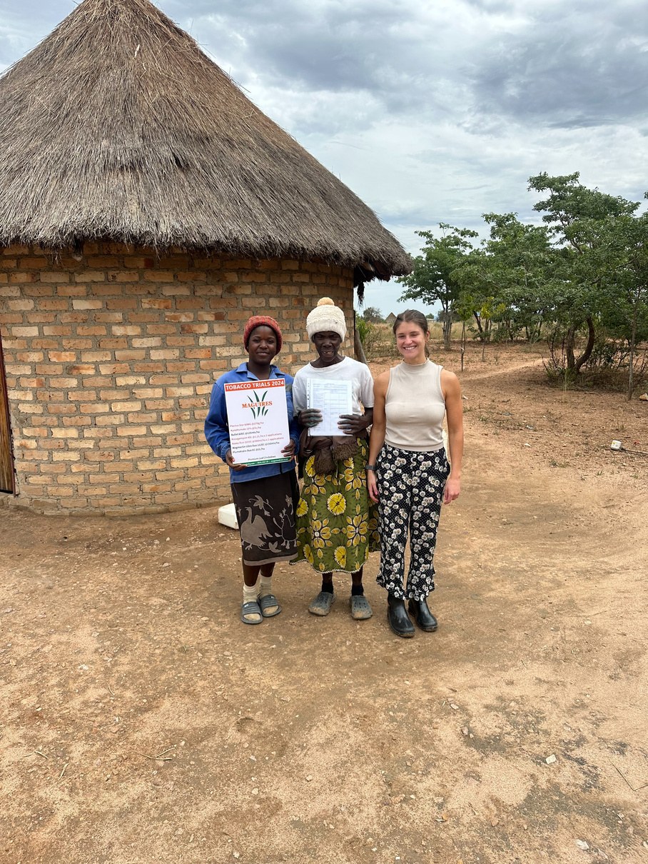 Chenai Nyamudzadza with the Maguires leaf team at the farm